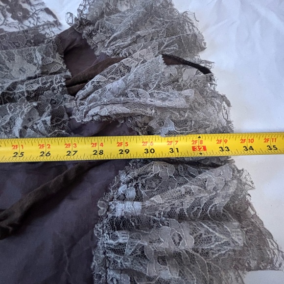 Brown and Gray Lace Overlay Dress - Picture 7 of 9